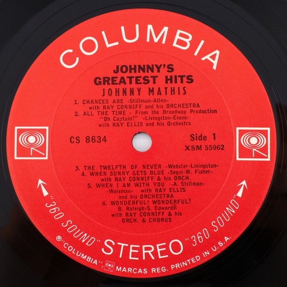 Johnny Mathis Johnny's Greatest Hits LP Vinyl Record Santa Maria Columbia CL8634 - Picture 7 of 16